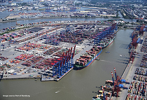 Europas größte Häfen haben den Containerumschlag reduziert, außer Hamburg